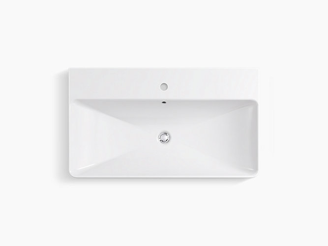 K 2749 1 Vox Rectangle Trough Vessel Bathroom Sink With Single